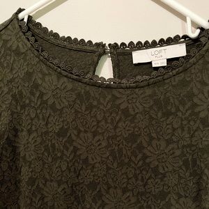 Loft Plus Lace Floral Top - Size 16/18 olive green